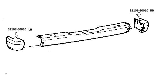 Rear Bumper Extension FJ60 Land Cruiser Toyota OEM