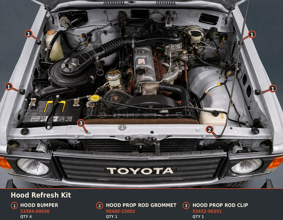 FJ60 FJ62 Hood Refresh Kit Land Cruiser Toyota